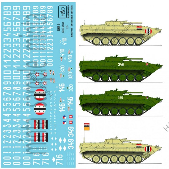 Decals for 1/35 Hungarian/Czech/Slovak/Irak BMP1 Extended Version