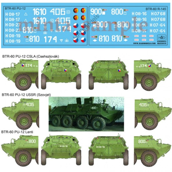Decals for 1/35 Czech/East-Germany/Hungarian BTR 60
