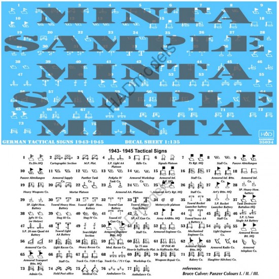Decals for 1/35 WWII German Tactical Insignias 1943-1945 (decal code: 35034)