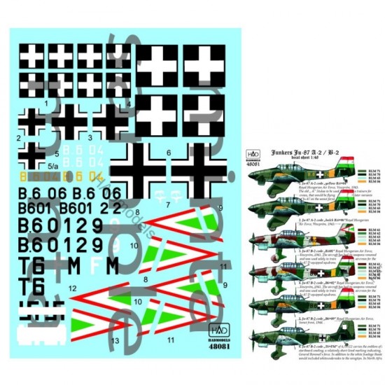 Decals for 1/48 Hungarian/German Ju-87 A-B