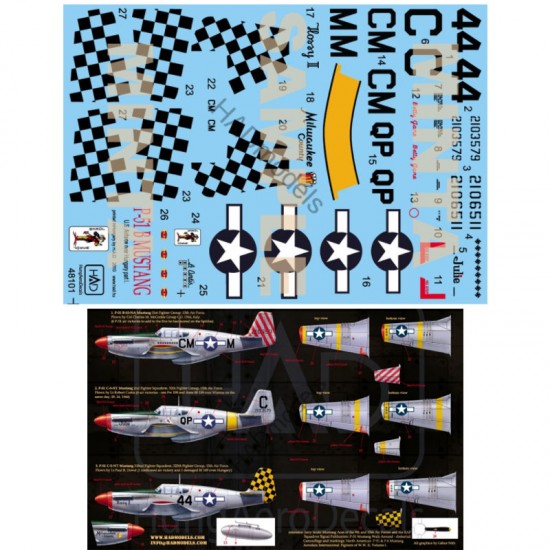 Decals for 1/48 P-51B Mustang