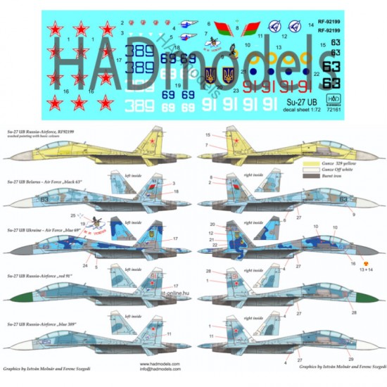 Decals for 1/72 Su-27 UB Flanker C