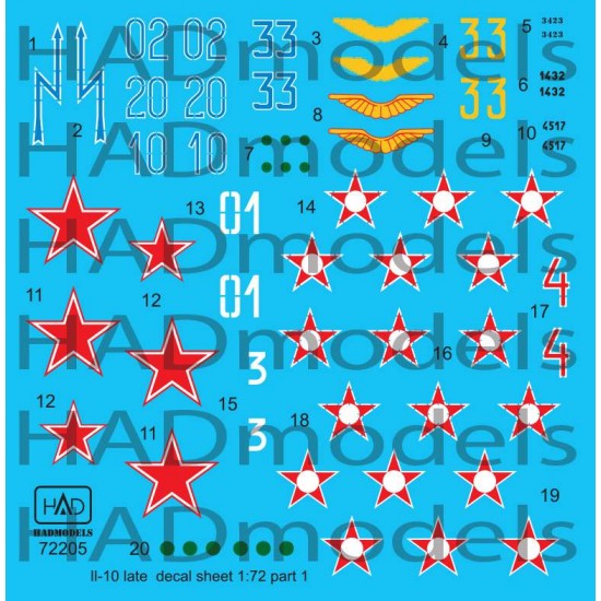Decals for 1/72 Ilyushin IL-10 Late Part 1