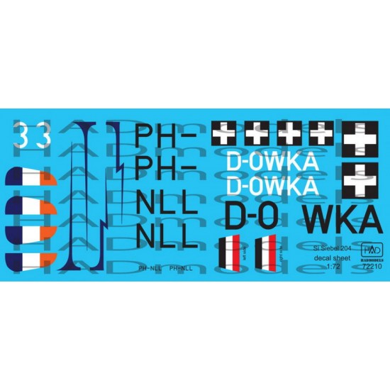 Decals for 1/72 Siebel Si 240 