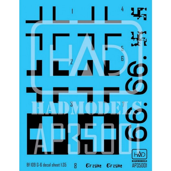 1/35 Messerschmitt Bf 109 G-6 Decal for Border kits