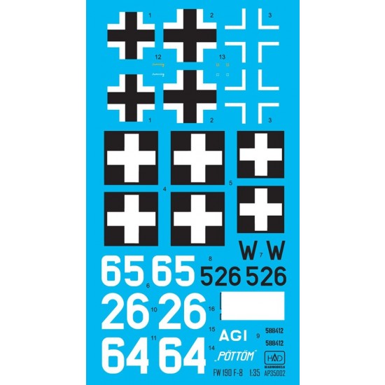 1/35 Focke-Wulf FW190 F-8 Decal Sheet
