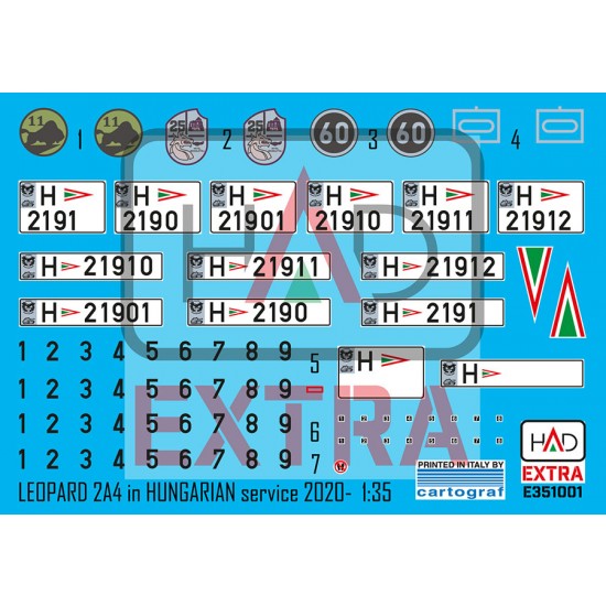 1/35 Leopard-2A4Hu In Hungarian Service From 2020- Decal Sheet
