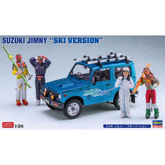 1/24 Japanese Vintage Car w/Figure Suzuki Jimny Ski Version