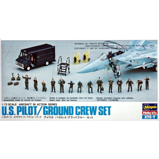 1/72 US Pilot/Ground Crew Set w/Military Airbases Equipments