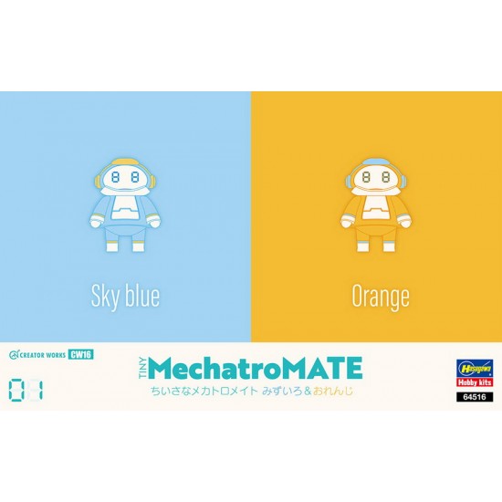 Japanese Robot Tiny MechatroMATE No.01 "Skyblue & Orange" (length:41mm, width: 31mm, 2 kits)