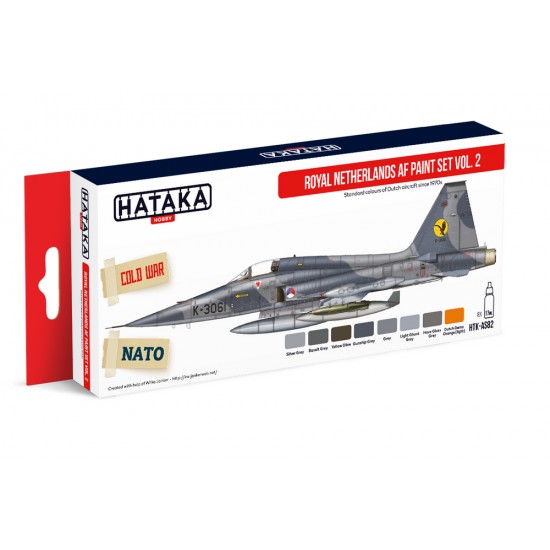 Acrylic Paint Set for Airbrush - Royal Netherlands AF Vol.2: Dutch Aircraft since 1970s (17ml x 8)