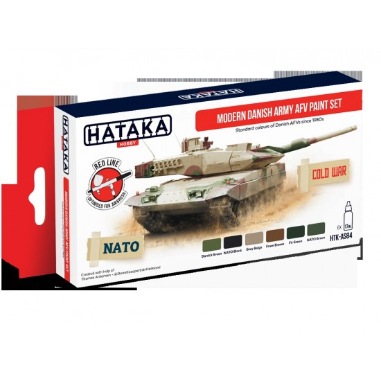 Acrylic Paint Set for Airbrush - Modern Danish Army AFV Paint Set