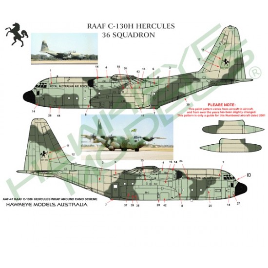 RAAF Decals for 1/72 Zvezda C-130H Hercules 36 SQN Wrap-around Camo Scheme