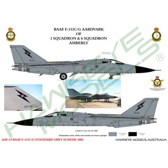 Hi Resolution Raaf Decals RAAF Decals for 1/72 General Dynamics 1 & 6 SQNs Standard markings ...