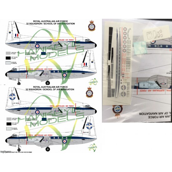 RAAF Decals for 1/144 Hawker Siddeley 32 SQN School of Air Navigation (Decal only)