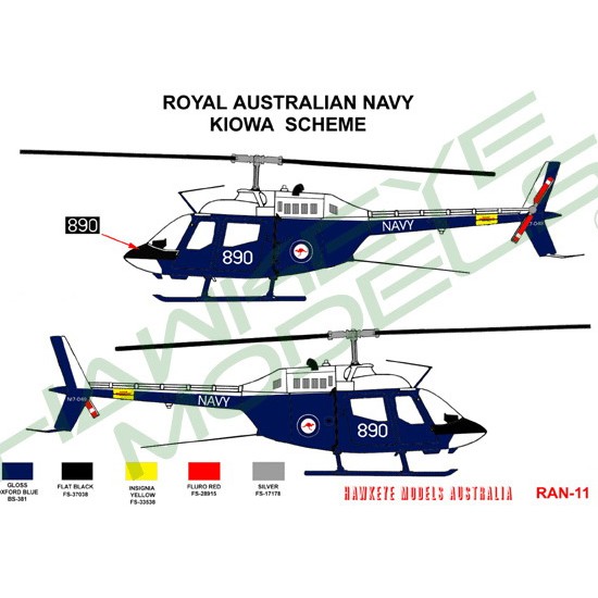Royal Australian Navy Decal for 1/48 Bell 206B Kiowa HS-723 SQN