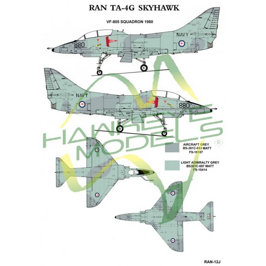 Royal Australian Navy Decal for 1/72 Douglas TA-4G Skyhawk VF-805 SQN 1980s (Camo)