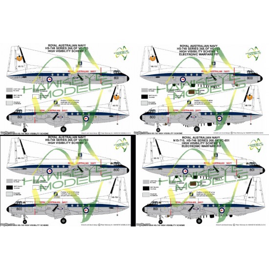 Royal Australian Navy Decal for 1/72 Hawker Siddeley HS-748 VC-851 N15-710 High Viz