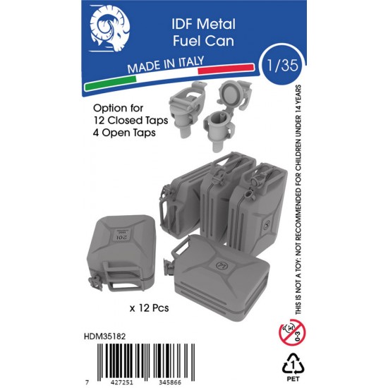 1/35 IDF Metal Fuel Can (12 closed taps & 4 open taps)