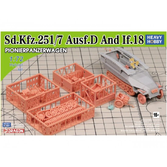 1/72 WWII German Sdkfz.251/7 Ausf.D and If.8