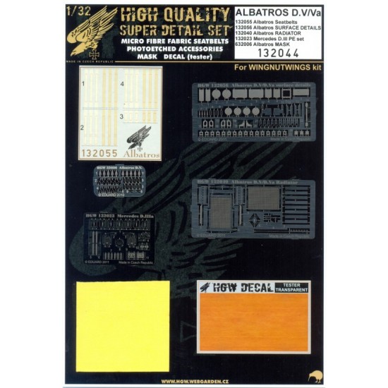 1/32 Albatros D.V / D.VA Super Detail Set for Wingnut Wings kit