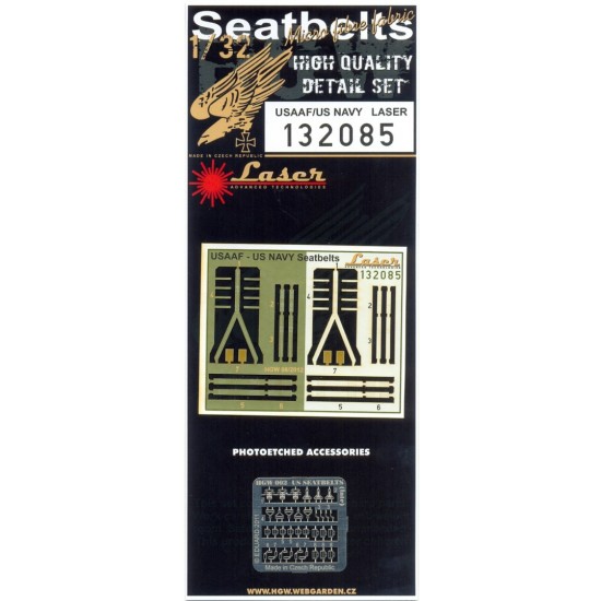 1/32 USAAF / US Navy Seatbelts (Laser Cut)