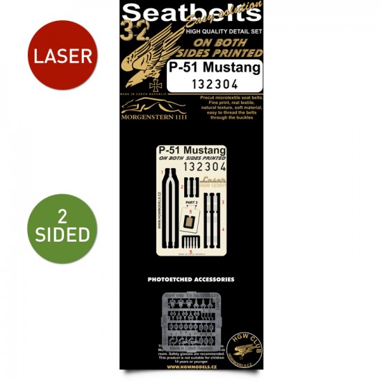 1/32 P-51 Mustang Seatbelts (Laser Cut)
