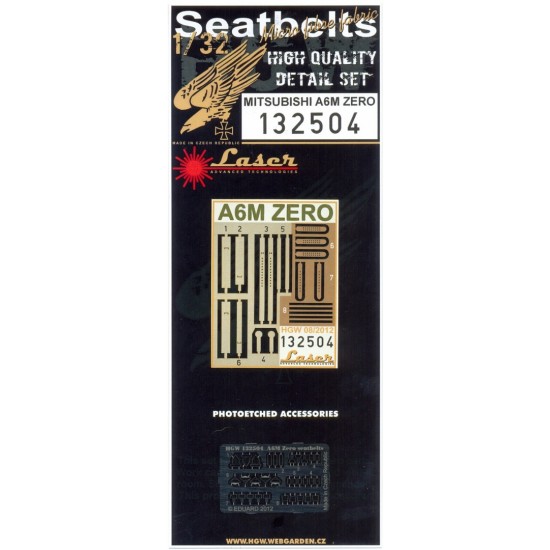 HGW 1/32 seatbelts Mitsubishi A6M ZERO (ZEKE) Tamiya 132504 HGW 1/32 seatbelts Mitsubishi A6M ZERO (ZEKE) Tamiya 132504