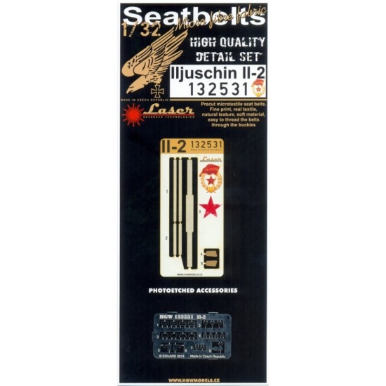 1/32 Ilyushin Il-2 Seatbelts (Laser Cut) for HobbyBoss kit