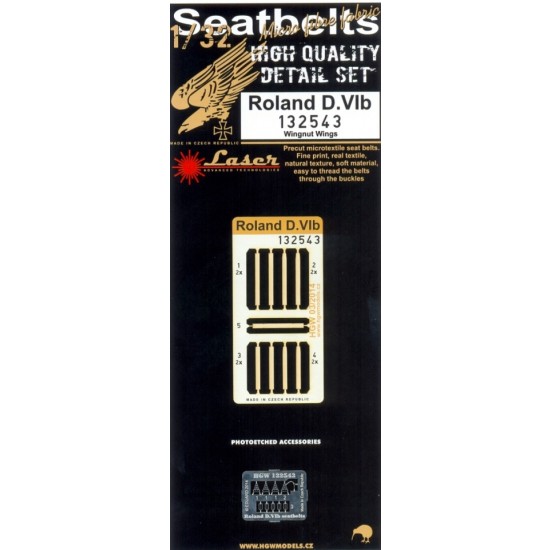 1/32 Roland D.Vlb Seatbelts (Laser Cut) for Wingnut Wings kit