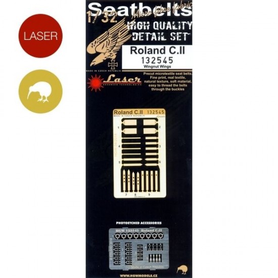 1/32 Roland C.II Harness/Seatbelts for Wingnut Wings kit (Laser Cut)