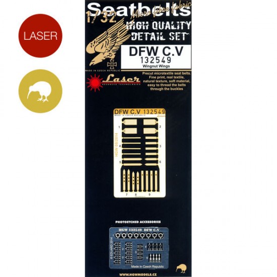 1/32 DFW C.V Seatbelts Harness/Seatbelts for Wingnut Wings kit (Laser Cut)