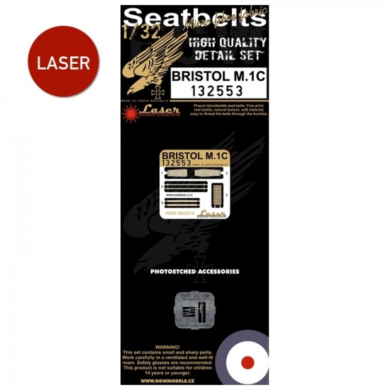 1/32 Bristol M.1C Seatbelts for Special Hobby kit (Laser Cut) 