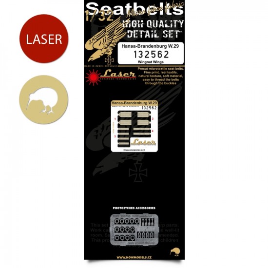 1/32 Hansa-Brandenburg W.29 Seatbelts for Wingnut Wings kit (Laser Cut)