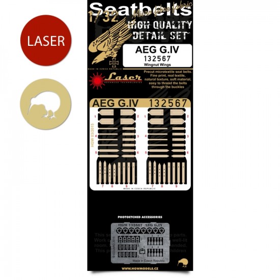 1/32 AEG G.IV Seatbelts for Wingnut Wings kit (Laser Cut)