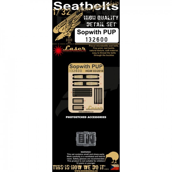 1/32 Sopwith PUP Seatbelts (Laser Cut)