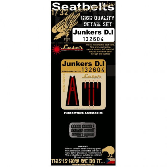 1/32 Junkers D.I Seatbelts (Laser Cut)