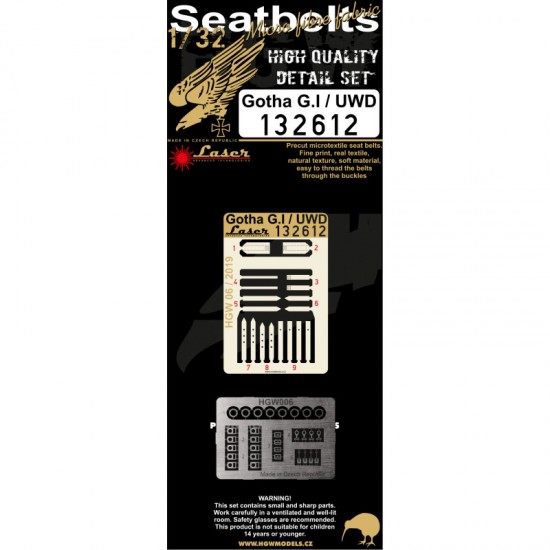 1/32 Gotha G.I/UWD Seatbelts for Wingnut Wings kits