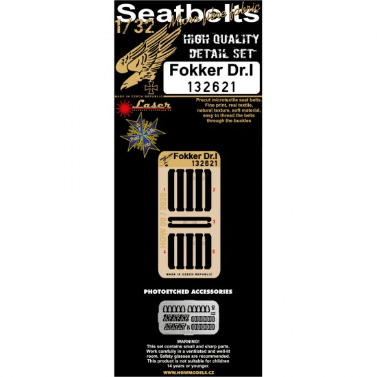 1/32 Fokker Dr. I Textile Seatbelts (laser)