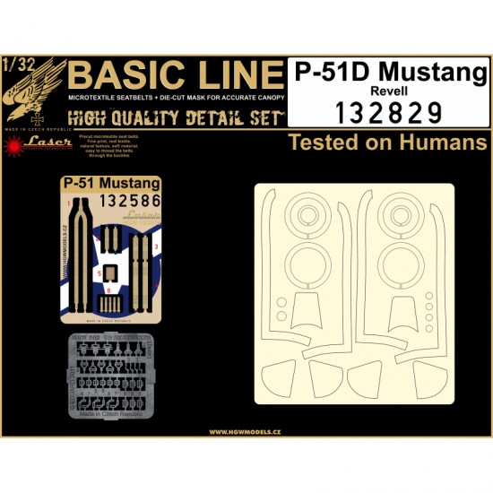 1/32 P-51D Mustang Seatbelts & Masks for Revell kits [BASIC LINE]