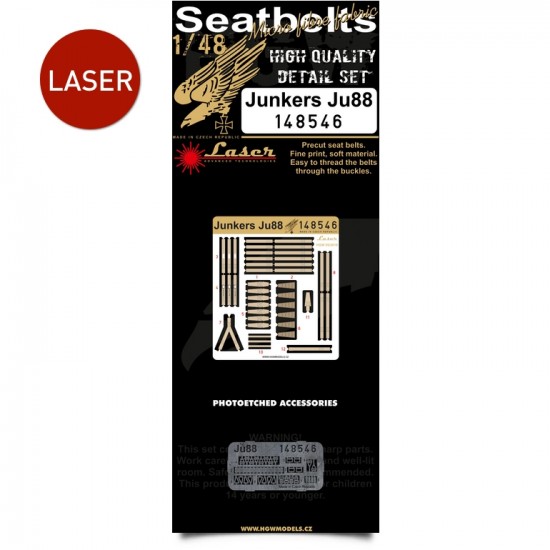 1/48 Junkers Ju 88 Seatbelts (Laser Cut)