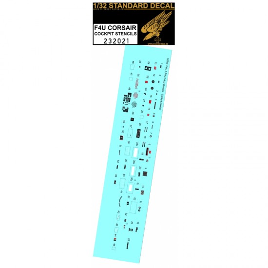 1/32 F4U Cockpit Stencils Standard Decals (not wet transfer)