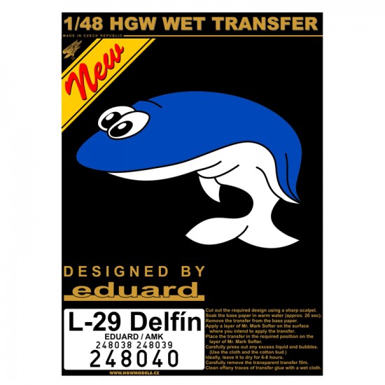 1/48 L-29 Delfin Stencils Vol.3 for Eduard/AMK kits (water-slide decals)