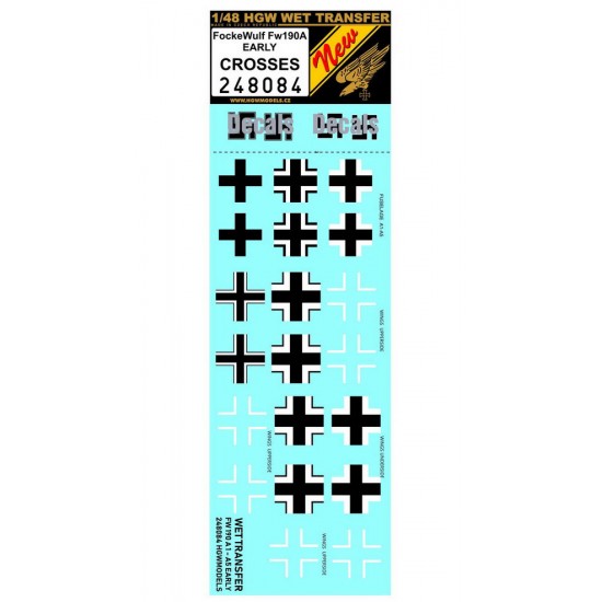 Decals for 1/48 Focke Wulf Fw 190A Early Crosses