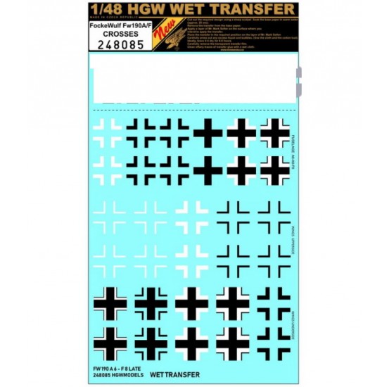 Decals for 1/48 Focke Wulf Fw 190A/F Crosses