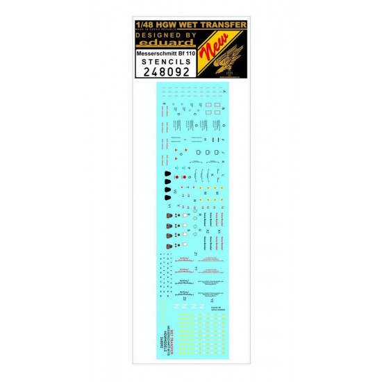 Decals for 1/48 Messerschmitt Bf 110 Stencils