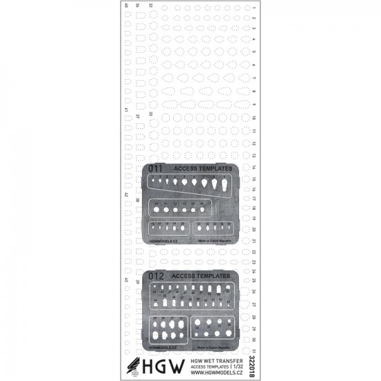 1/32 Nickel Silver Access Templates Plus Positive Rivets