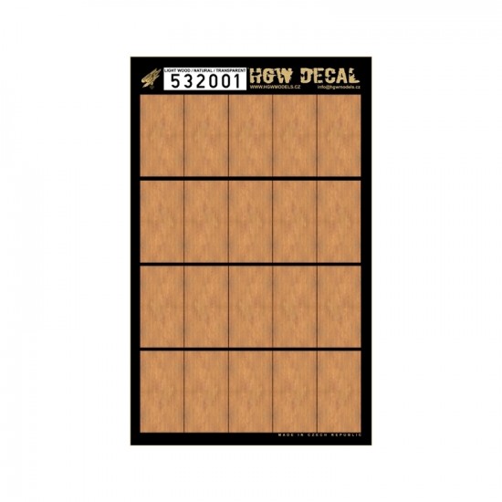 1/32 Natural Light Wood Grain Transparent Decals (20pcs, A4 Sheet)