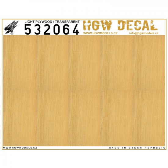 1/32 Light Plywood Decals (transparent, no grid, sheet: A5)