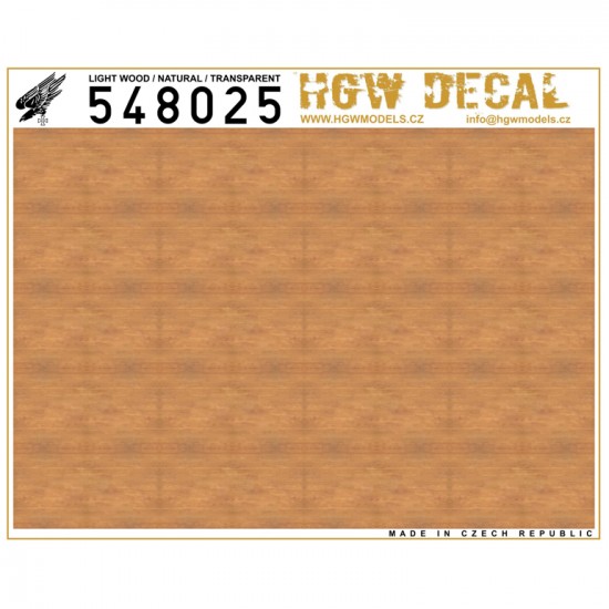 1/48 Light Wood - Natural Tone Decals (transparent, no grid, sheet: A5)
